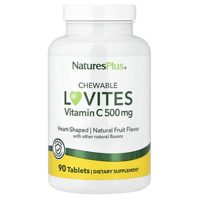NaturesPlus Chewable Lovites, Vitamin C, Natural Fruit, 90 таблеток