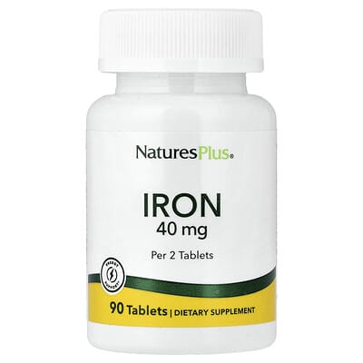 Iron, 40 mg, 90 Tablets (20 mg per Tablet)