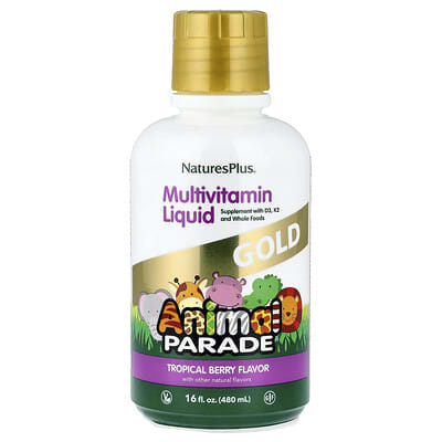 Animal Parade® Gold, Multivitamin Liquid, Tropical Berry, 16 fl oz (480 ml)