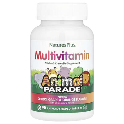 Animal Parade®, Children's Chewable Multivitamin, Cherry, Grape & Orange, 90 Animal-Shaped Tablets