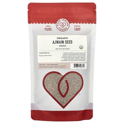 Семена кумина (Ajwain) органические, цельные, 8 oz (226 g)