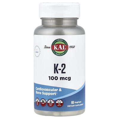 K-2, 100 mcg, 60 вегетарианских капсул