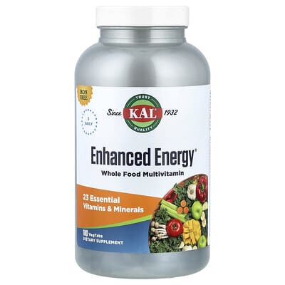 Мультивитамины KAL Enhanced Energy®, Iron Free, 180 VegTabs