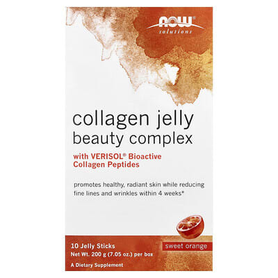 Solutions, Collagen Jelly Beauty Complex, Sweet Orange, 10 Jelly Sticks, 0.705 oz (20 g) Each