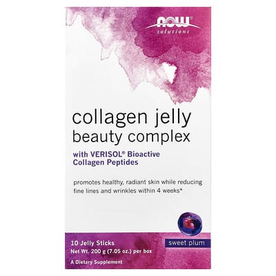 Solutions, Collagen Jelly Beauty Complex, Sweet Plum, 10 Jelly Sticks, 0.705 oz (20 g) Each