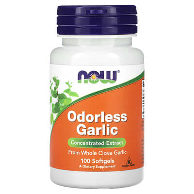 Odorless Garlic, Concentrated Extract, 100 Softgels (25 mg per Softgel)