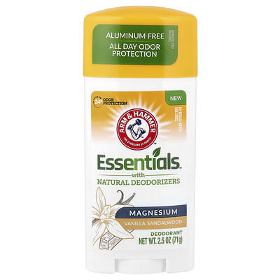 Essentials™ with Natural Deodorizers, Deodorant, Magnesium, Vanilla Sandalwood, 2.5 oz (71 g)