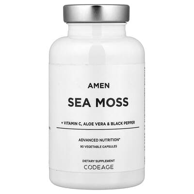 Amen, Sea Moss + Vitamin C, Aloe Vera & Black Pepper, 90 вегетарианских капсул