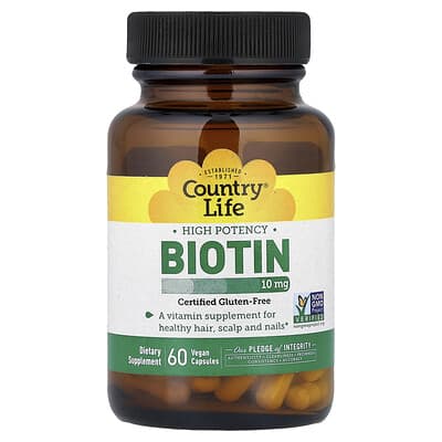 Biotin, High Potency, 10 mg, 60 Vegan Capsules