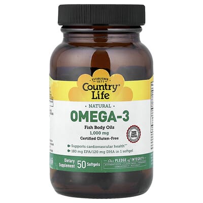 Natural Omega-3, 1,000 mg, 50 Softgels