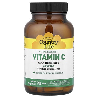 Time Release Vitamin C с шиповником, 1,000 mg, 90 таблеток