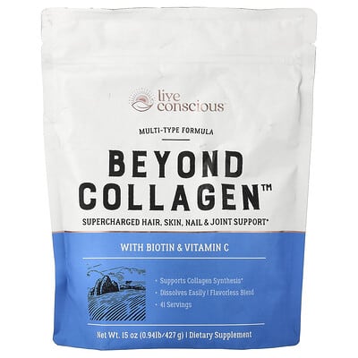 Live Conscious Beyond Collagen™, с биотином и витамином C, 15 oz (427 g)