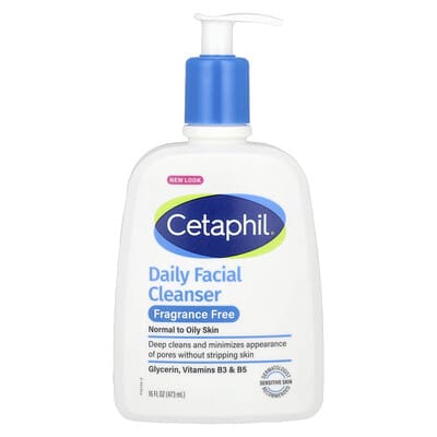Daily Facial Cleanser, Normal to Oily Skin, Fragrance Free, 16 fl oz (473 ml)