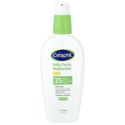 Daily Facial Moisturizer, Sunscreen, SPF 35, Fragrance Free, 3 fl oz (88 ml)