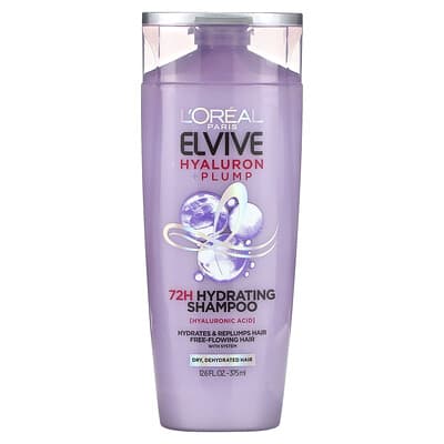Elvive, Hyaluron + Plump, 72H Hydrating Shampoo, Dry, Dehydrated Hair, 12.6 fl oz (375 ml)