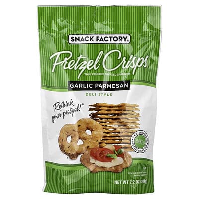 Pretzel Crisps, Garlic Parmesan, Deli Style, 7.2 oz (204 g)