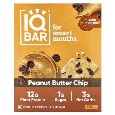 Plant Protein Bar, Peanut Butter Chip, 12 Bars, 1.6 oz (45 g) Each