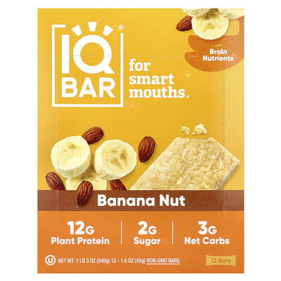 Протеиновый батончик, Banana Nut, 12 шт., 1.6 oz (45 g) каждый