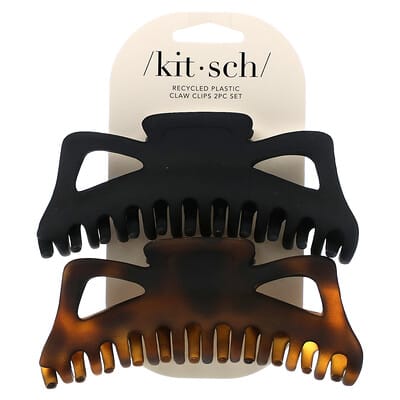 Jumbo Classic Claw Clips, Black & Tort, 2 Clips