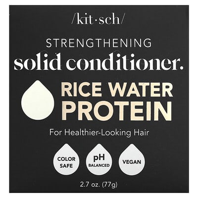 Твердый кондиционер Kitsch Rice Water Protein, укрепляющий, для тонких и поврежденных волос, белый чай и мандарин, 2.7 oz (77 g)