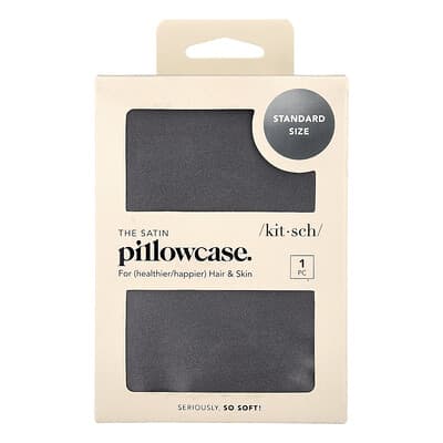 The Satin Pillowcase, Standard Size, Charcoal, 1 Pillowcase