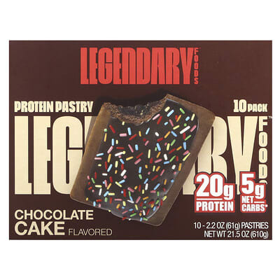 Protein Pastry, Chocolate Cake, 10 Pack, 2.2 oz (61 g) Each