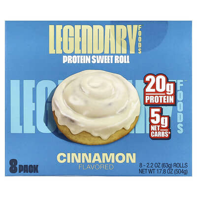 Белковый рулет с корицей, 8 шт, 2.2 oz (63 g) каждый