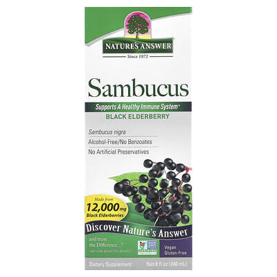 Sambucus, Black Elderberry, Alcohol-Free, 2,500 mg, 8 fl oz (240 ml)