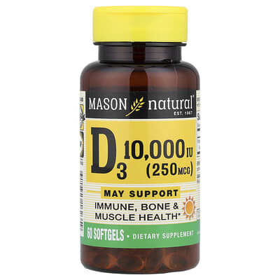 Витамин D3 250 mcg (10,000 IU) 60 Softgels