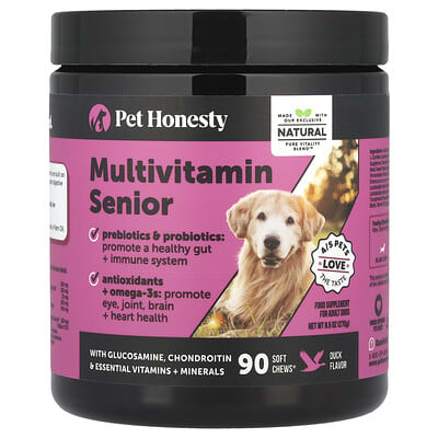 Multivitamin Senior, For Adult Dogs, Duck, 90 Soft Chews, 9.5 oz (270 g)
