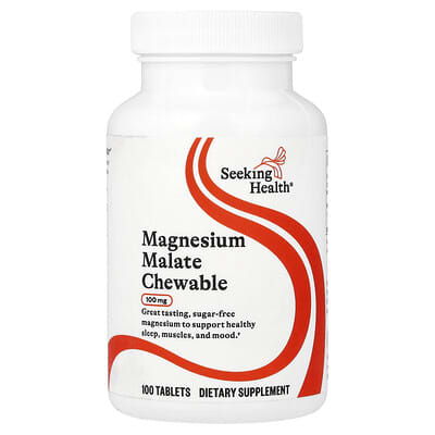 Magnesium Malate Chewable, 100 mg, 100 Tablets
