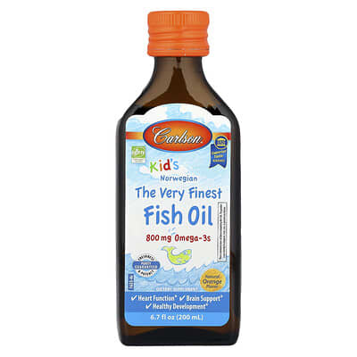 Kid's, Norwegian, The Very Finest Fish Oil, Natural Orange, 6.7 fl oz (200 ml), (2,300 mg per Serving)