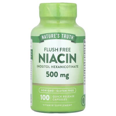 Nature's Truth, Flush Free Niacin, 500 mg, 100 капсул быстрого высвобождения