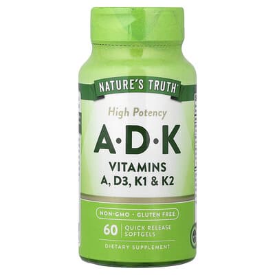 Vitamins A, D, K, High Potency, 60 Quick Release Softgels