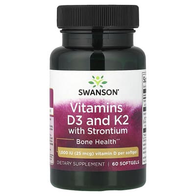 Vitamins D3 and K2 with Strontium, 60 Softgels