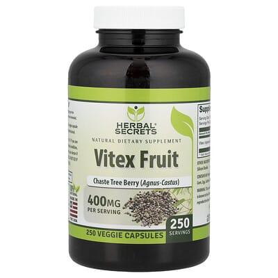 Herbal Secrets Витекс (Vitex Fruit), 400 mg, 250 вегетарианских капсул