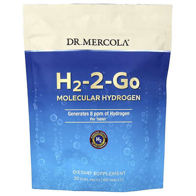 Молекулярный водород H2-2-Go™, 30 упаковок по 2 упаковки, 60 таблеток