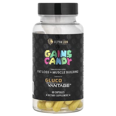 Gains Candy, Gluco Vantage®, 60 капсул (100 mg per Capsule)