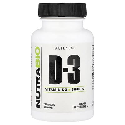 Витамин D-3, 125 mcg (5,000 IU), 90 Capsules