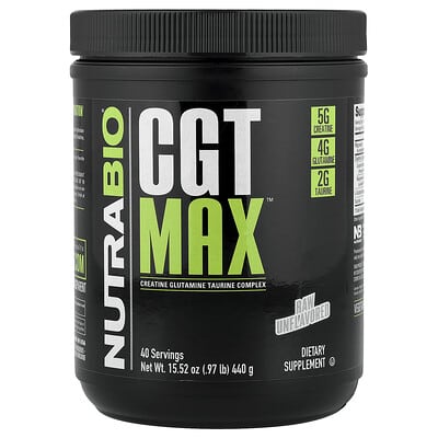 NutraBio CGT MAX™, без вкуса, 0.97 lb (440 g)