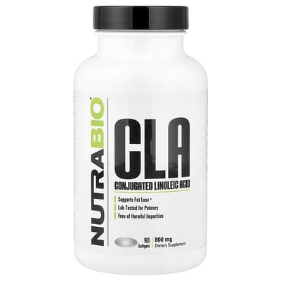 NutraBio CLA, 800 mg, 90 мягких капсул