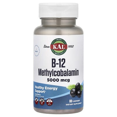 B-12 Methylcobalamin, Acai Berry, 5,000 mcg, 60 пастилок