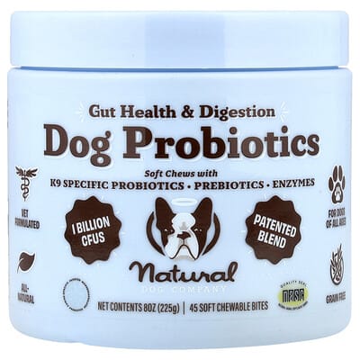 Dog Probiotics, Gut Health & Digestion, For Dogs, All Ages, 45 Soft Chewable Bites, 8 oz (225 g)