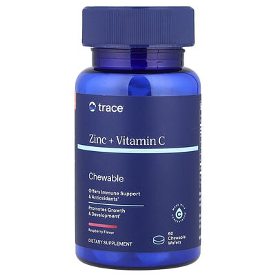 Zinc + Vitamin C Chewable, Raspberry, 60 Chewable Wafers