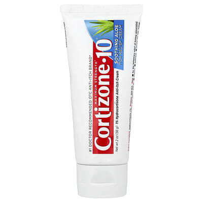 Cortizone 10 успокаивающий крем от зуда Aloe Itch Relief, максимальной силы, 2 oz (56 g)