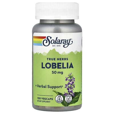 True Herbs, Lobelia, 100 вегетарианских капсул
