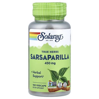 Solaray True Herbs, Sarsaparilla, 450 mg, 100 вегетарианских капсул