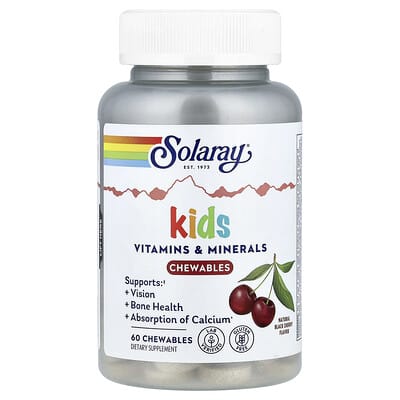 Kids Vitamins & Minerals Chewable, Natural Black Cherry, 60 Chewables