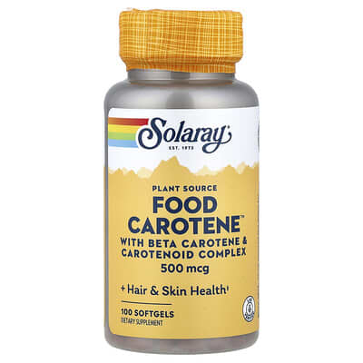 Food Carotene, 500 mcg, 100 мягких капсул
