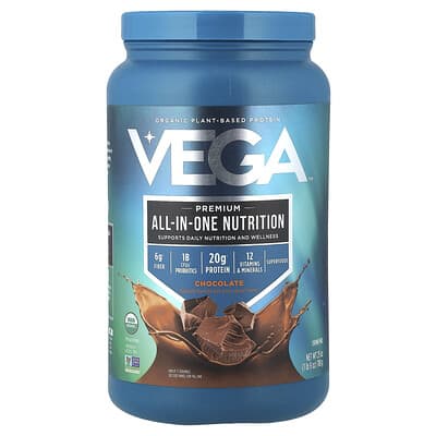 Органический растительный протеин Vega Premium All-In-One Nutrition, шоколад, 1 lb 9 oz (708 g)